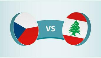 Tsjechisch republiek versus Libanon, team sport- wedstrijd concept. vector
