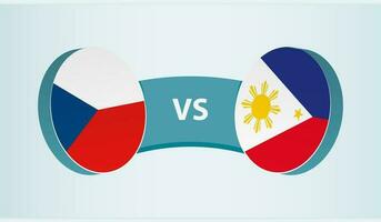 Tsjechisch republiek versus Filippijnen, team sport- wedstrijd concept. vector