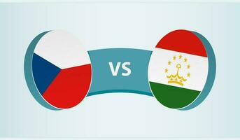 Tsjechisch republiek versus Tadzjikistan, team sport- wedstrijd concept. vector