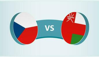 Tsjechisch republiek versus Oman, team sport- wedstrijd concept. vector