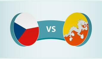 Tsjechisch republiek versus bhutan, team sport- wedstrijd concept. vector