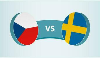 Tsjechisch republiek versus Zweden, team sport- wedstrijd concept. vector