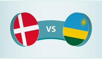 Denemarken versus rwanda, team sport- wedstrijd concept. vector