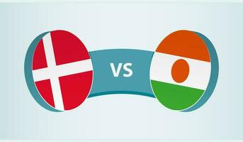 Denemarken versus Niger, team sport- wedstrijd concept. vector