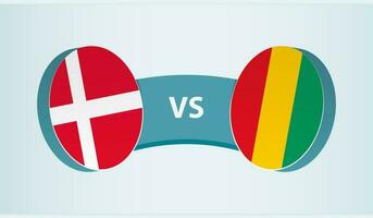 Denemarken versus Guinea, team sport- wedstrijd concept. vector