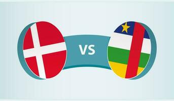 Denemarken versus centraal Afrikaanse republiek, team sport- wedstrijd concept. vector