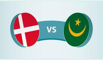 Denemarken versus Mauritanië, team sport- wedstrijd concept. vector
