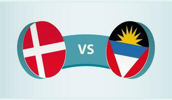 Denemarken versus antigua en barbuda, team sport- wedstrijd concept. vector
