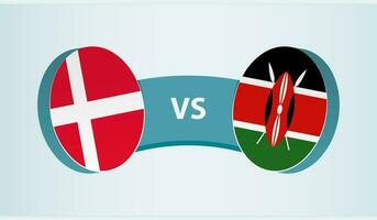 Denemarken versus Kenia, team sport- wedstrijd concept. vector
