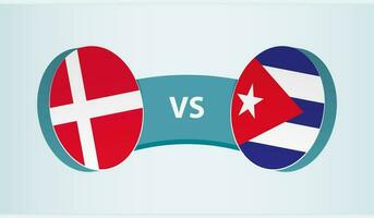 Denemarken versus Cuba, team sport- wedstrijd concept. vector