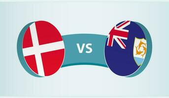 Denemarken versus anguilla, team sport- wedstrijd concept. vector