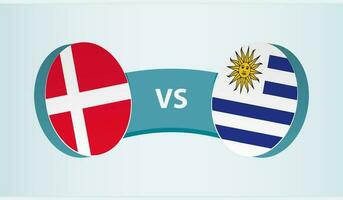 Denemarken versus Uruguay, team sport- wedstrijd concept. vector