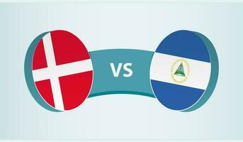 Denemarken versus Nicaragua, team sport- wedstrijd concept. vector