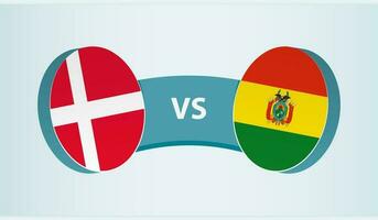 Denemarken versus Bolivia, team sport- wedstrijd concept. vector