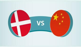 Denemarken versus China, team sport- wedstrijd concept. vector