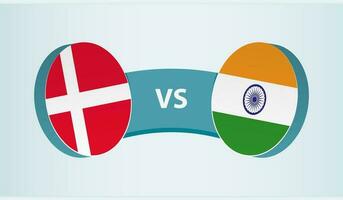 Denemarken versus Indië, team sport- wedstrijd concept. vector