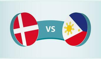 Denemarken versus Filippijnen, team sport- wedstrijd concept. vector