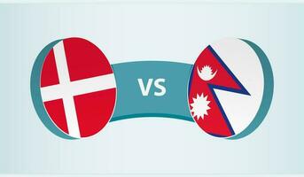 Denemarken versus Nepal, team sport- wedstrijd concept. vector