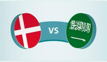 Denemarken versus saudi Arabië, team sport- wedstrijd concept. vector