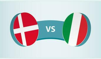 Denemarken versus Italië, team sport- wedstrijd concept. vector