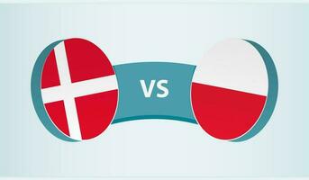 Denemarken versus Polen, team sport- wedstrijd concept. vector