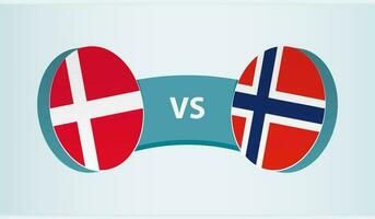 Denemarken versus Noorwegen, team sport- wedstrijd concept. vector