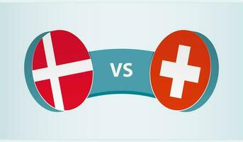 Denemarken versus Zwitserland, team sport- wedstrijd concept. vector