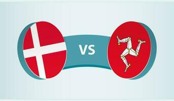Denemarken versus eiland van Mens, team sport- wedstrijd concept. vector