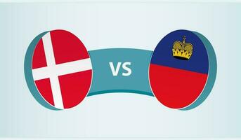 Denemarken versus Liechtenstein, team sport- wedstrijd concept. vector