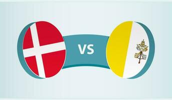 Denemarken versus Vaticaan stad, team sport- wedstrijd concept. vector
