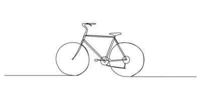 doorlopend single een lijn van wijnoogst fiets Aan wit achtergrond. vector