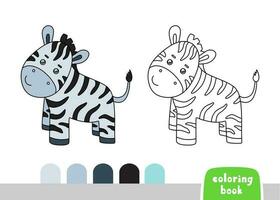 kleur boek voor kinderen zebra bladzijde voor boeken tijdschriften vector illustratie sjabloon