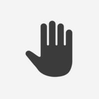 menselijk hand- icoon vector. verbod, hou op symbool. selecteer, druk op, Klik icoon. vinger Klik, hand- Klik, duim symbool vector