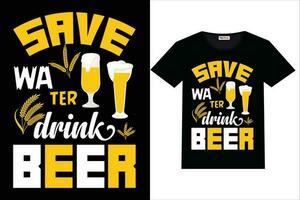 bier t-shirt ontwerp opslaan water drinken bier vector