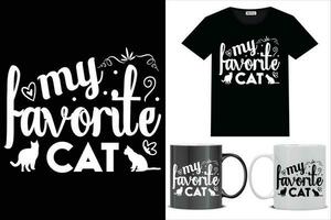 SVG kat t overhemd ontwerp mijn favoriete kat vector
