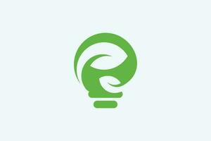 groen lamp licht energie natuur logo vector