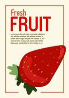 kleurrijk zomer poster met fruit banaan aardbei watermeloen, stijl achtergrond, vector. vers gezond mooi zo voedsel vitamines of sap vector