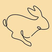 doorlopend een lijn konijn of konijn. silhouet dier thema, symbool van 2023 door Chinese horoscoop. vector illustratie nieuw jaar.