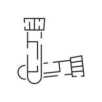 chemisch of chemie lijn icoon, laboratorium glas teken, vector grafiek. wetenschap en wetenschappelijk uitrusting en biologie test instrumenten.