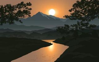 berg bos silhouet illustratie vector