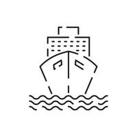 openbaar vervoer veerboot en schip vector lijn pictogrammen. verkeer symbool bewerkbare beroerte en reizen.