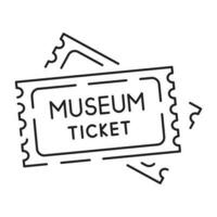 museum lijn icoon. vermaak icoon - schets vector ticket.