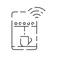 verzameling van slim huis lineair pictogrammen - controle van verlichting, verwarming, lucht conditionering. reeks van huis automatisering en afgelegen toezicht houden symbolen getrokken met dun contour lijnen. vector illustratie.