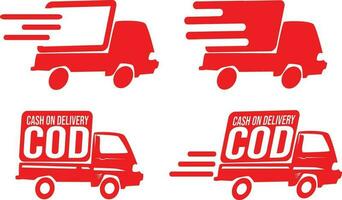 vrachtwagen pictogramserie. vracht, leveringssymbool. vector illustratie
