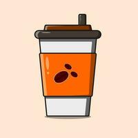 koffie kop met koffie bonen illustratie vector tekenfilm