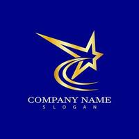 goud ster logo ontwerp sjabloon, elegant ster logo ontwerp vector