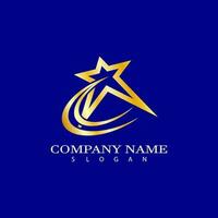 goud ster logo ontwerp sjabloon, elegant ster logo ontwerp vector