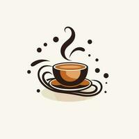 koffie kop vector logo ontwerp, premie koffie winkel logo. cafe mok icoon,