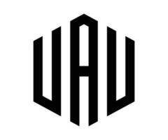 veelhoek uau brief logo ontwerp vector sjabloon