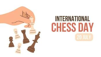 Internationale schaak dag concept achtergrond. vector illustratie Aan de thema van Internationale schaak dag Aan juli 20. vector illustratie